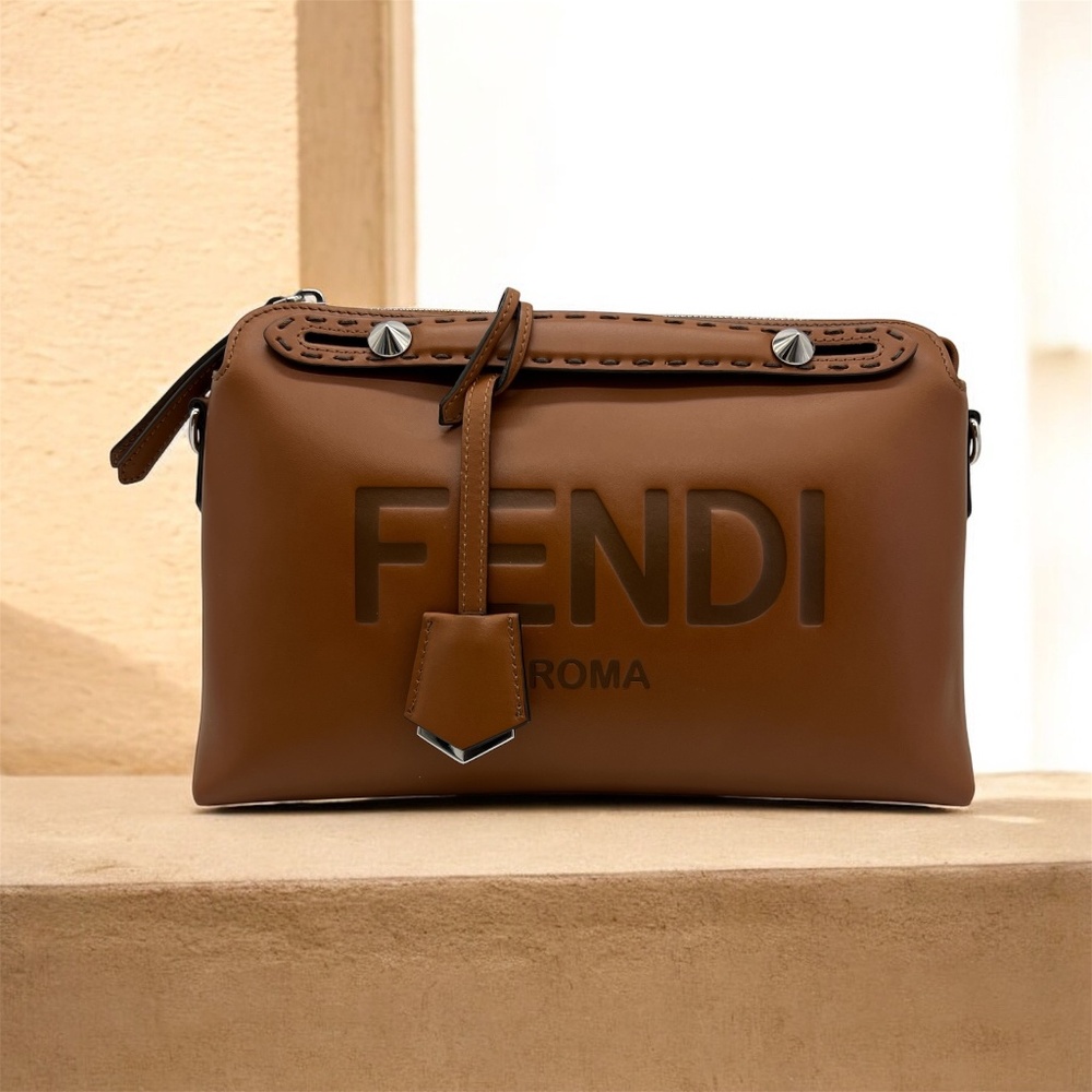 FENDI "BY THE WAY" LEATHER SATCHEL - BROWN. COA included.